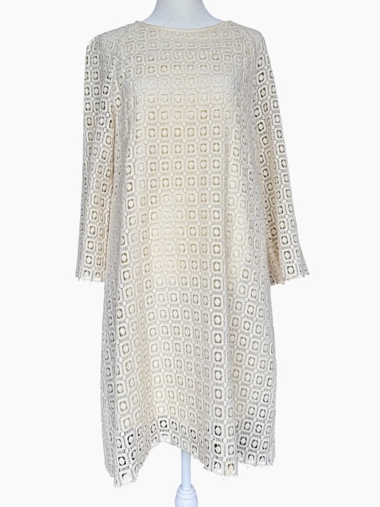 A.P.C. Dresses & Skirts - A.P.C. x Vanessa Seward White Square Lace Off Shift Dress Sz L